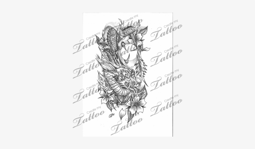 Marketplace Dragon Createmytattoo Com Tattoos Custom - Illustration, transparent png download