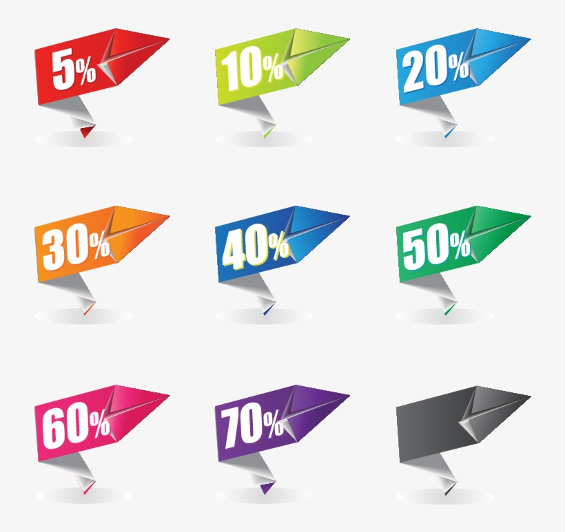 Colorful Origami Sale Label - Sale Label Png, transparent png download