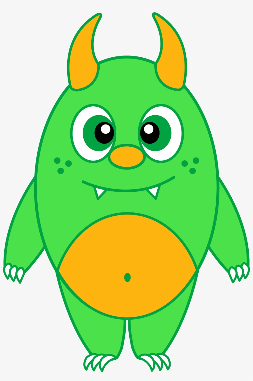 Images For Green Cartoon Monsters - Green Monster Clipart, transparent png download