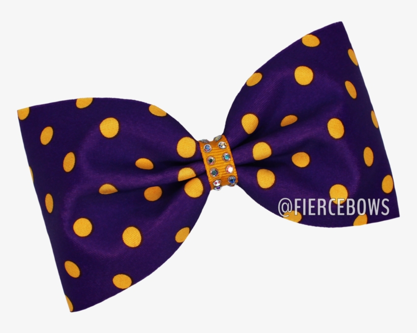 Purple And Gold Polka Dot Tailless Bow - Polka Dot, transparent png download