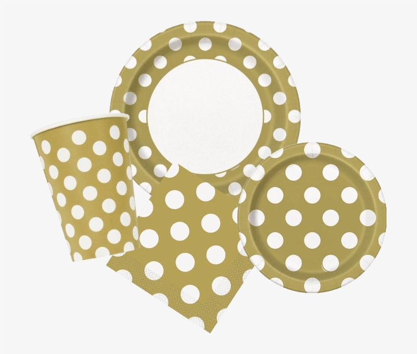Gold Dots - 8 50th Anniversary Gold Dots Paper Plates, transparent png download