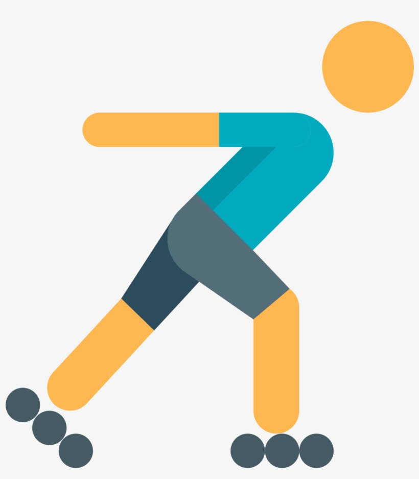This Is An Image Of A Two-dimensional Human Figure - Roller Skating, transparent png download