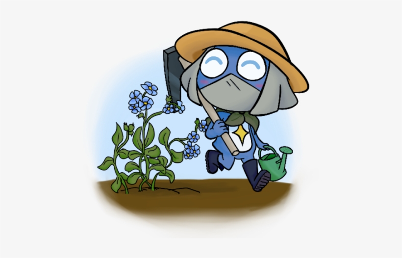 He's Just So Darn Cute In His Gardening Outfit - Cartoon, transparent png download