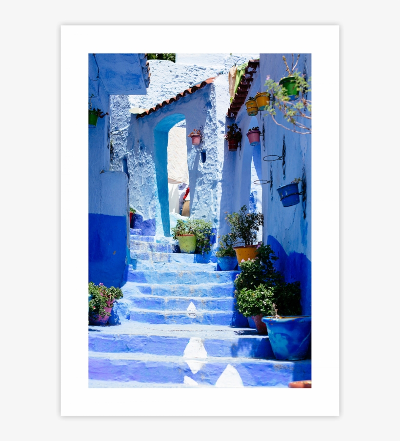 Morocco Blue City Poster - Blue, transparent png download