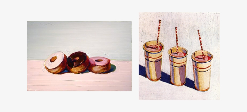 Thiebaud Soda Donuts2 - Wayne Thiebaud Three Strawberry Shakes, transparent png download