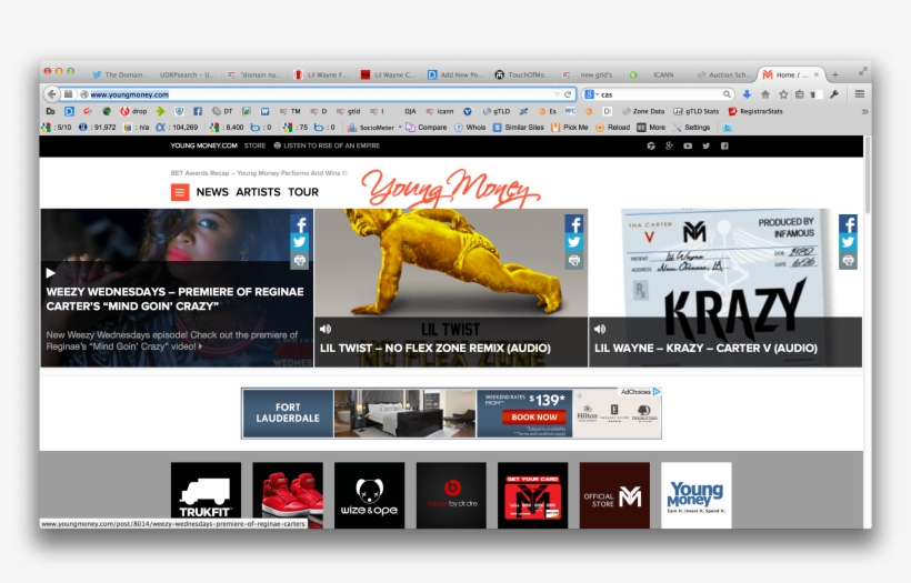 Lil Wayne Spent $600,000 To Buy The Domain Youngmoney - Web Page, transparent png download