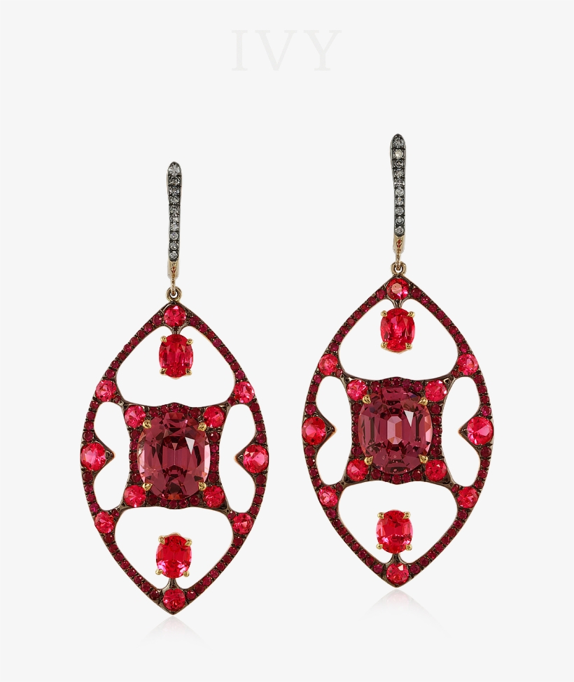Spinel And Diamond Earrings, transparent png download