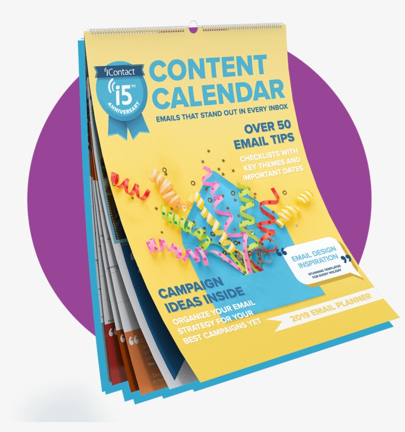 Icontact's 2019 Email Planner, transparent png download
