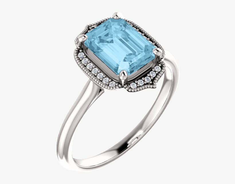 Graduation Gifts Aquamarine Vintage Inspired Ring, transparent png download