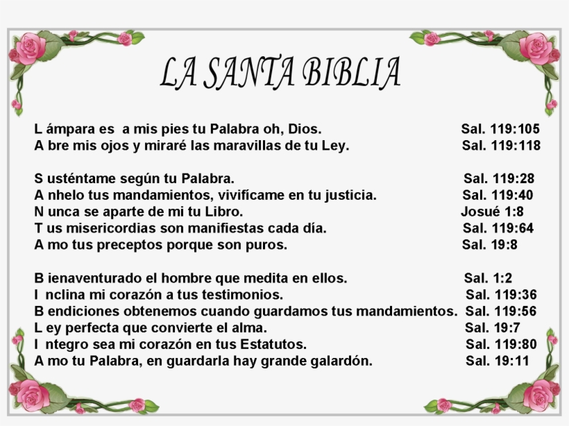 Como Agosto Es El Mes De La Biblia, Comparto Este Acróstico,, transparent png download