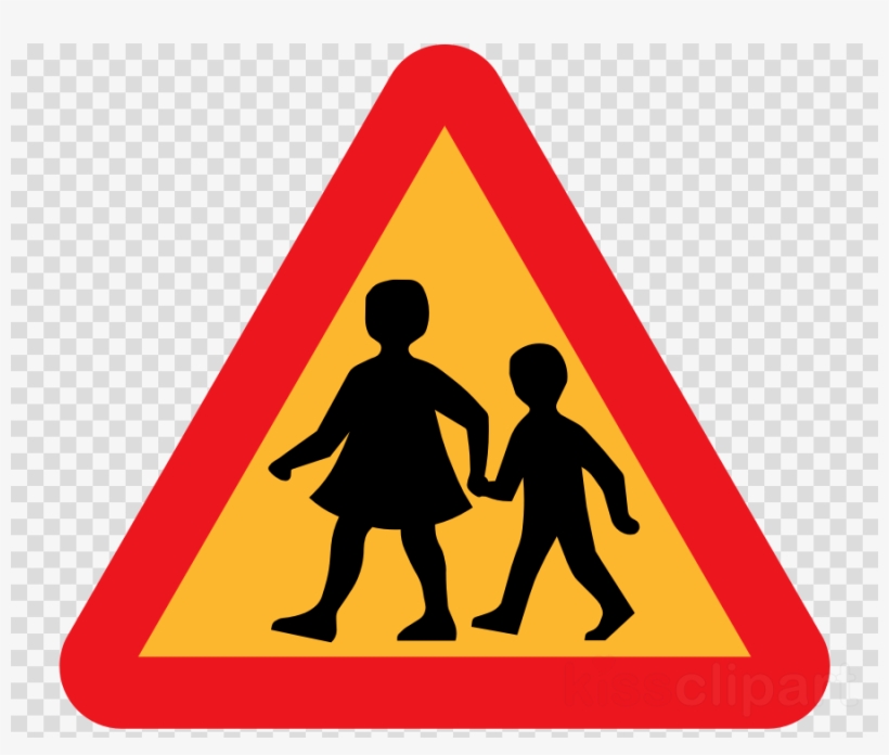 School Children Crossing Clipart Traffic Sign School, transparent png download