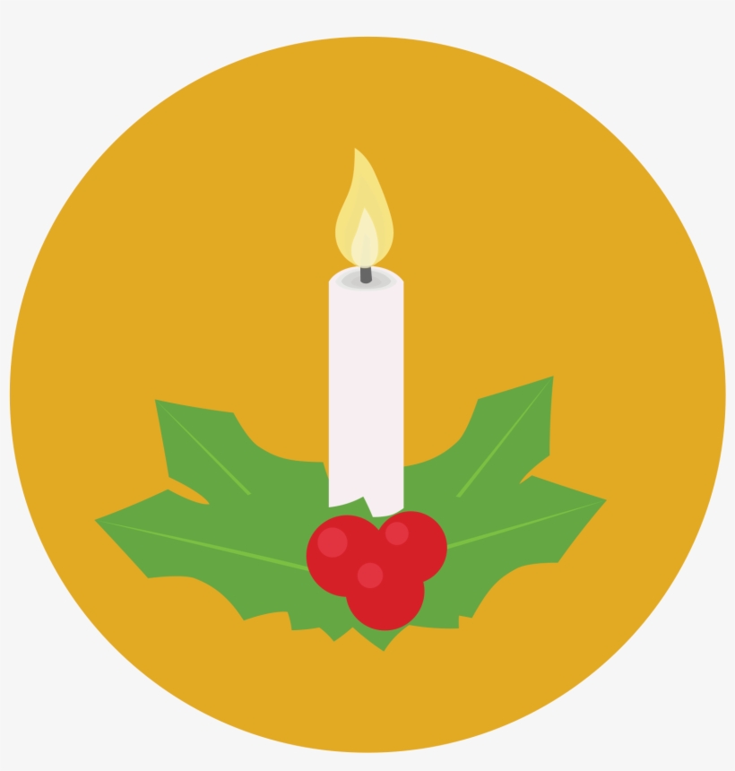 The Icon Is Of A Christmas Candle Sitting In A Small, transparent png download