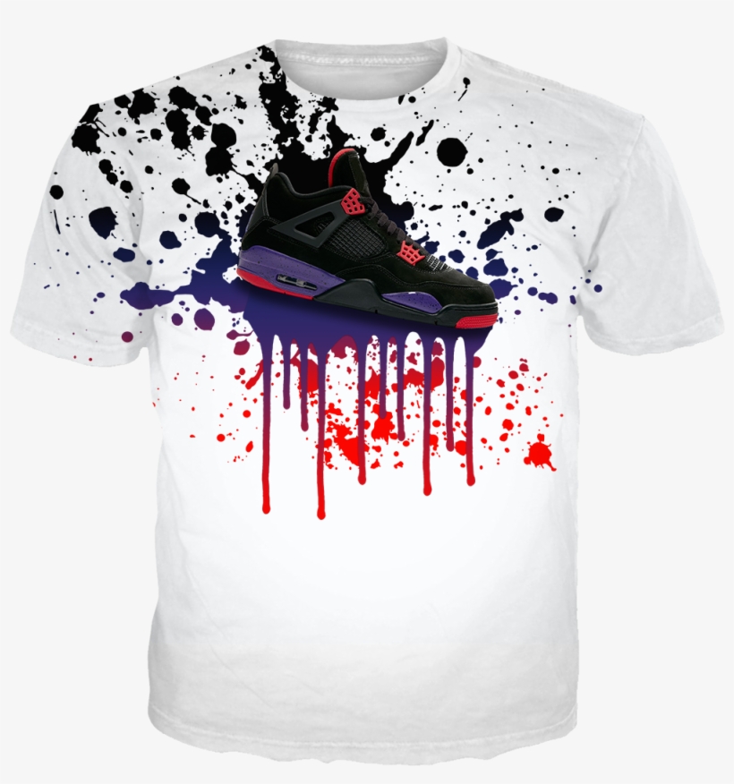Raptors 4 Shoe Splat White Tee, transparent png download