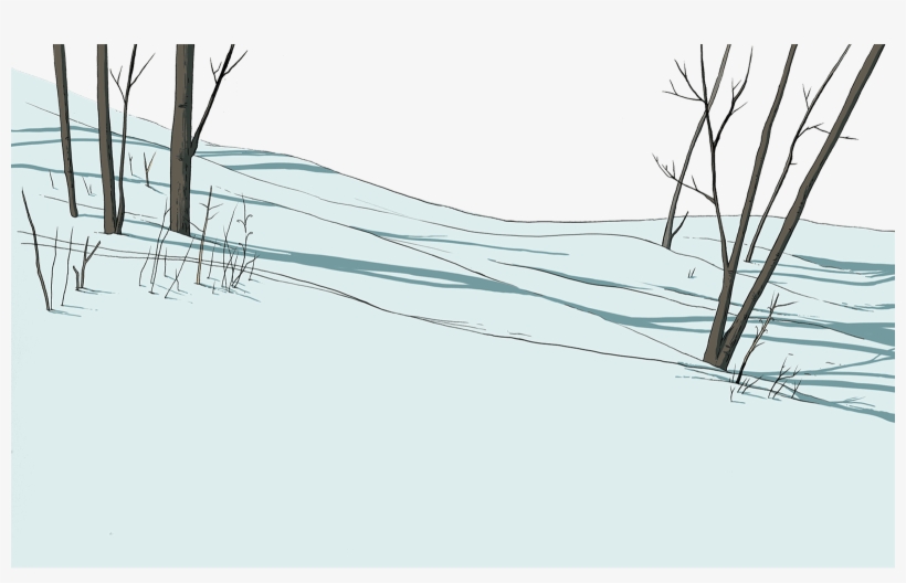 Snow Foreground With Trees, transparent png download