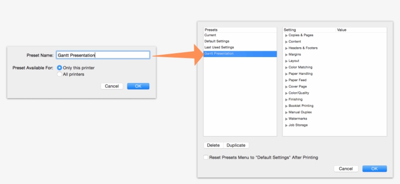 Saving A New Printing Preset From Omniplan 3's Print, transparent png download