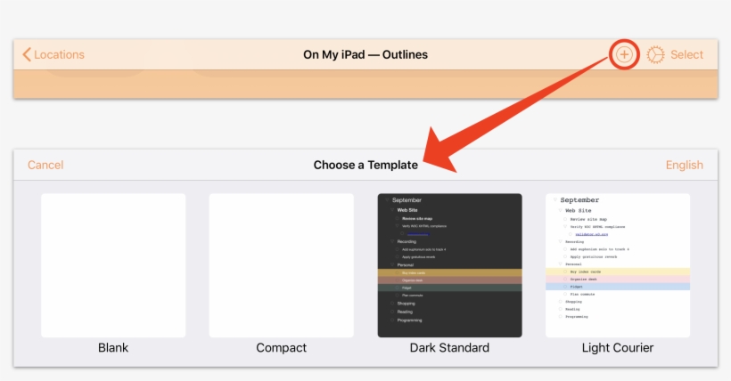 Tap New Document To Open The Template Chooser, transparent png download