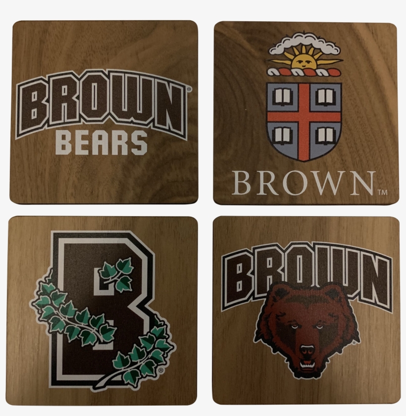 Brown University Walnut Coaster Set, transparent png download