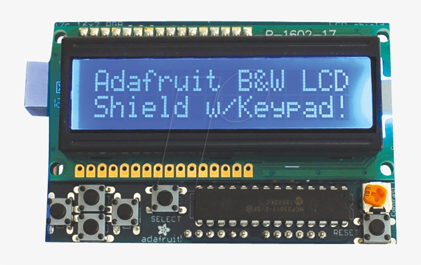 Arduino Lcd Shield Kit, Blue And White Display Adafruit, transparent png download