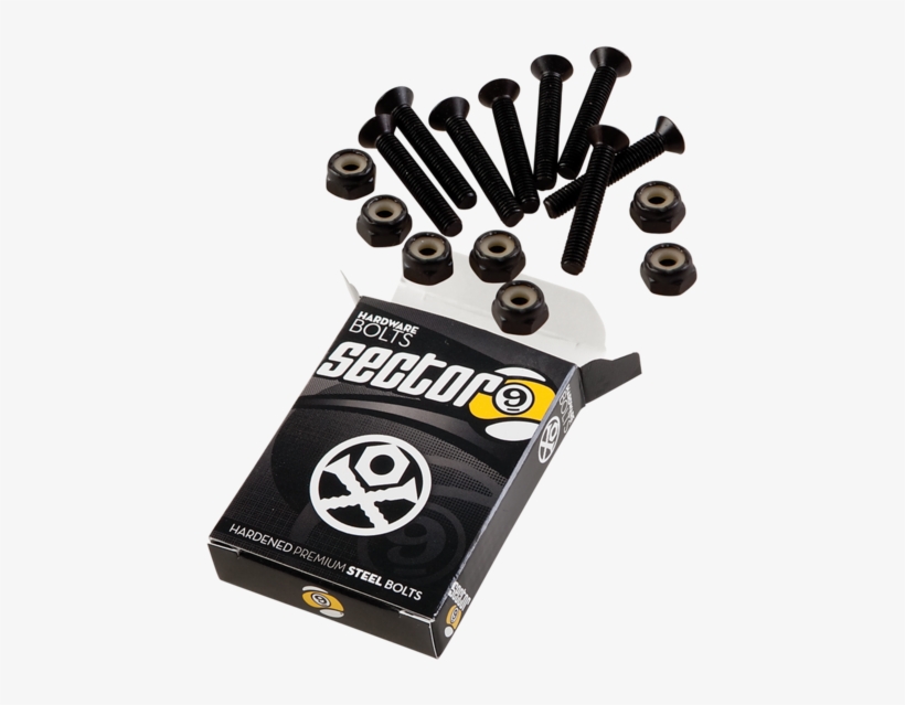 125" Flush Bolt Pk - Sector 9 1.25 Skateboard Bolts Black, transparent png download