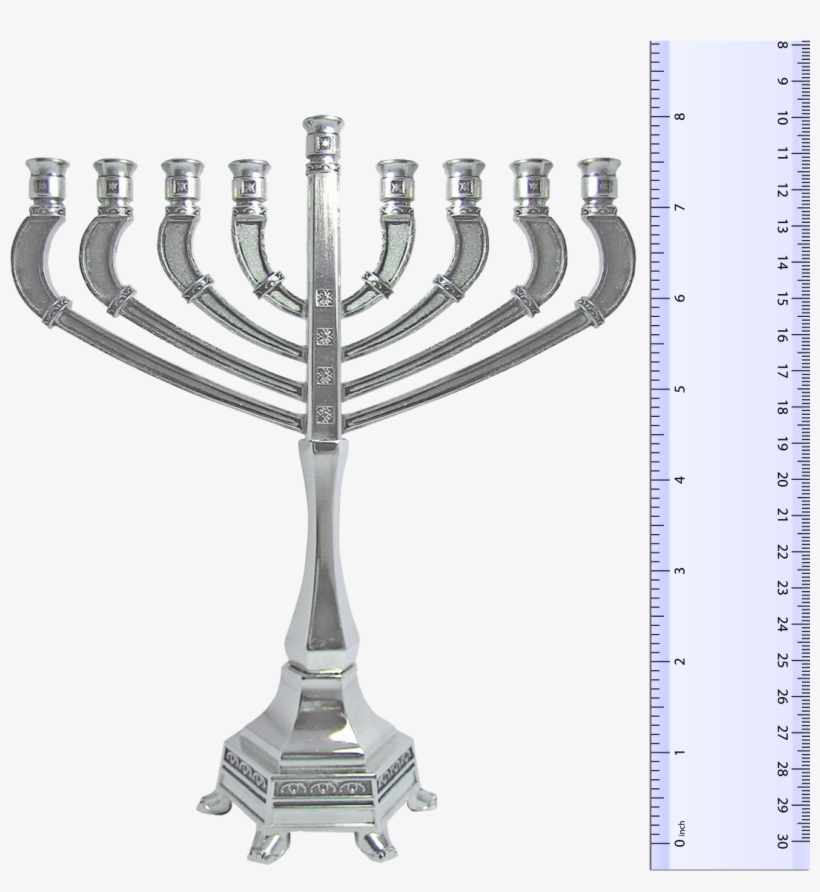 Ornate Hanukkah Eight Branched Menorah - Menorah, transparent png download