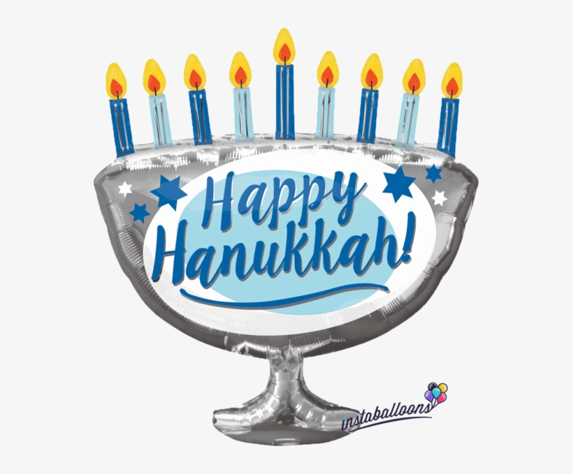 Hanukkah It's Lit 16" Silver Balloon Phrase And 29" - Hanukkah Menorah, transparent png download