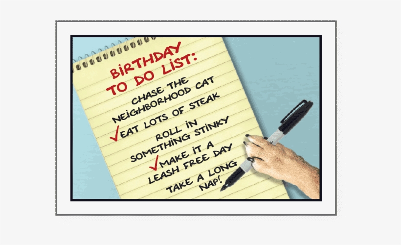 Birthday To Do List - Writing, transparent png download