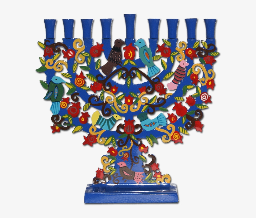 Pomagranate Tree Hannukah Menorah - Hanukkah Menorah, transparent png download