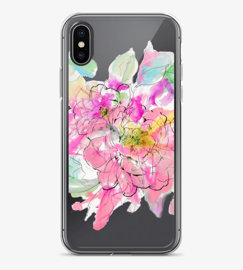 Watercolor Peony Iphone Case - Mobile Phone Case, transparent png download