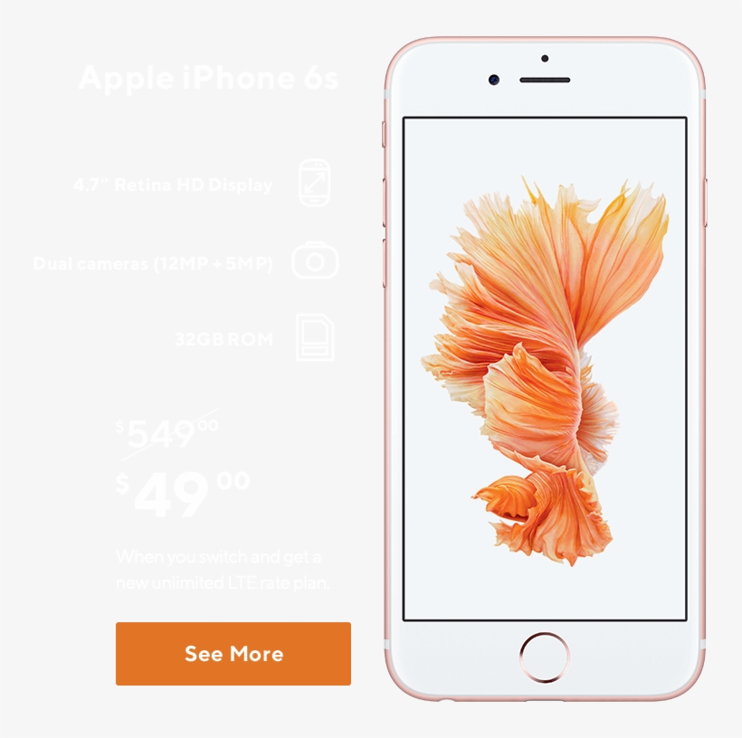 Apple Iphone 6s From Metro By T Mobile Apple Iphone 6s Factory Unlocked 4g Lte Cdma Gsm Transparent Png 745x736 Free Download On Nicepng