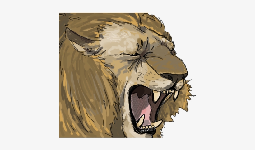 Heavily Referenced Roaring Lion Head - Cat Yawns, transparent png download