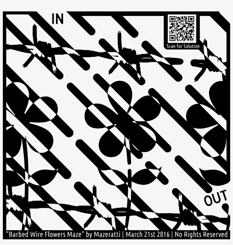 This Free Icons Png Design Of Barbed Wire Flowers Maze, transparent png download