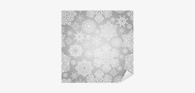 Vector Seamless Pattern With White Snowflakes Sticker - Paisley, transparent png download