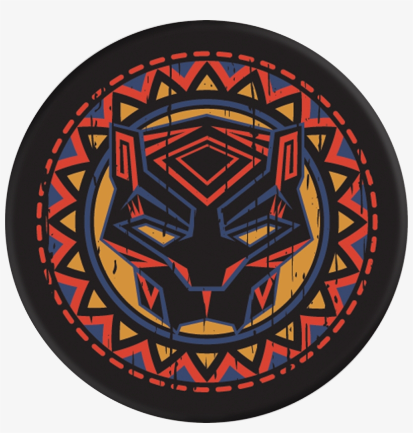 Black Panther Logo - African Pattern Black Panther, transparent png download