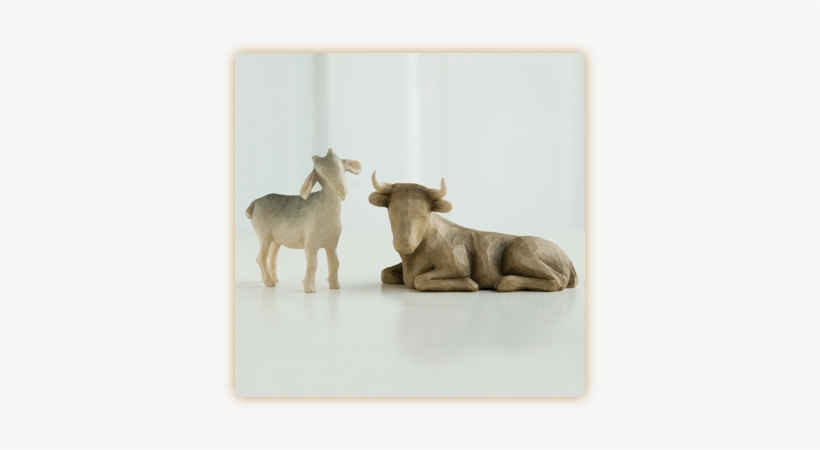 Demdaco Willow Tree - Willow Tree Nativity Ox And Goat Figurines 26180, transparent png download