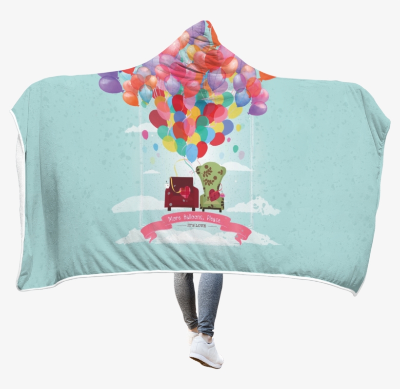 3d More Balloon Please It's Love Full-print Hooded, transparent png download