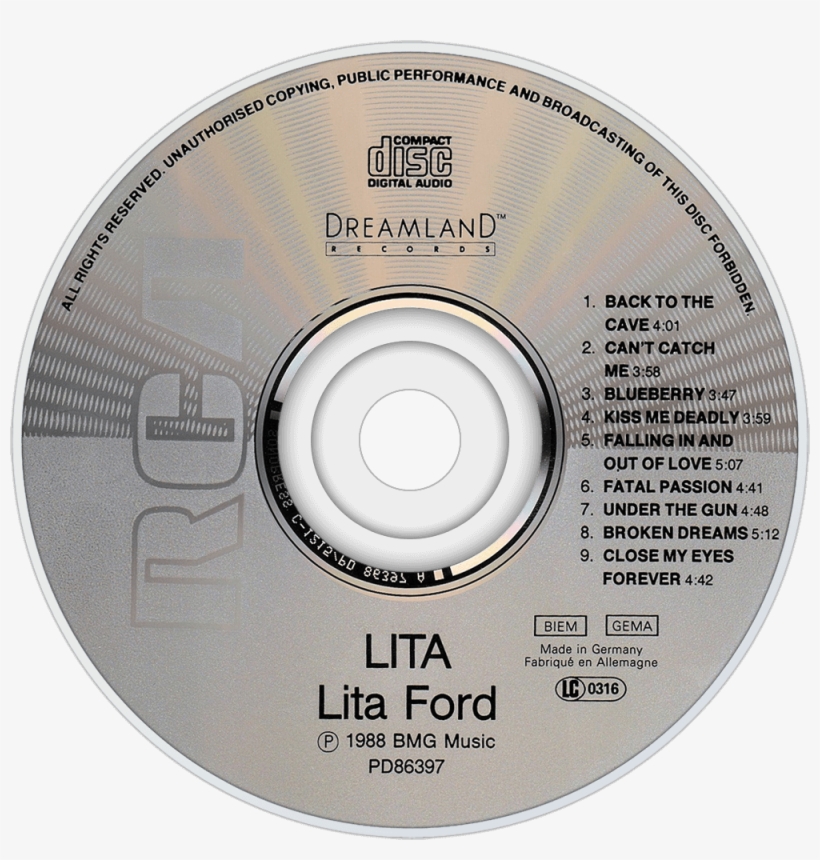 Lita Ford Lita Cd Disc Image, transparent png download