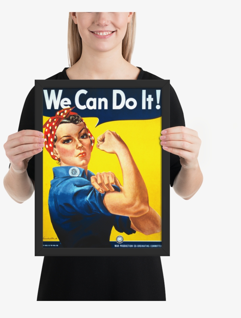 We Can Do It Classic Framed Wwii Propaganda Poster-warrior, transparent png download