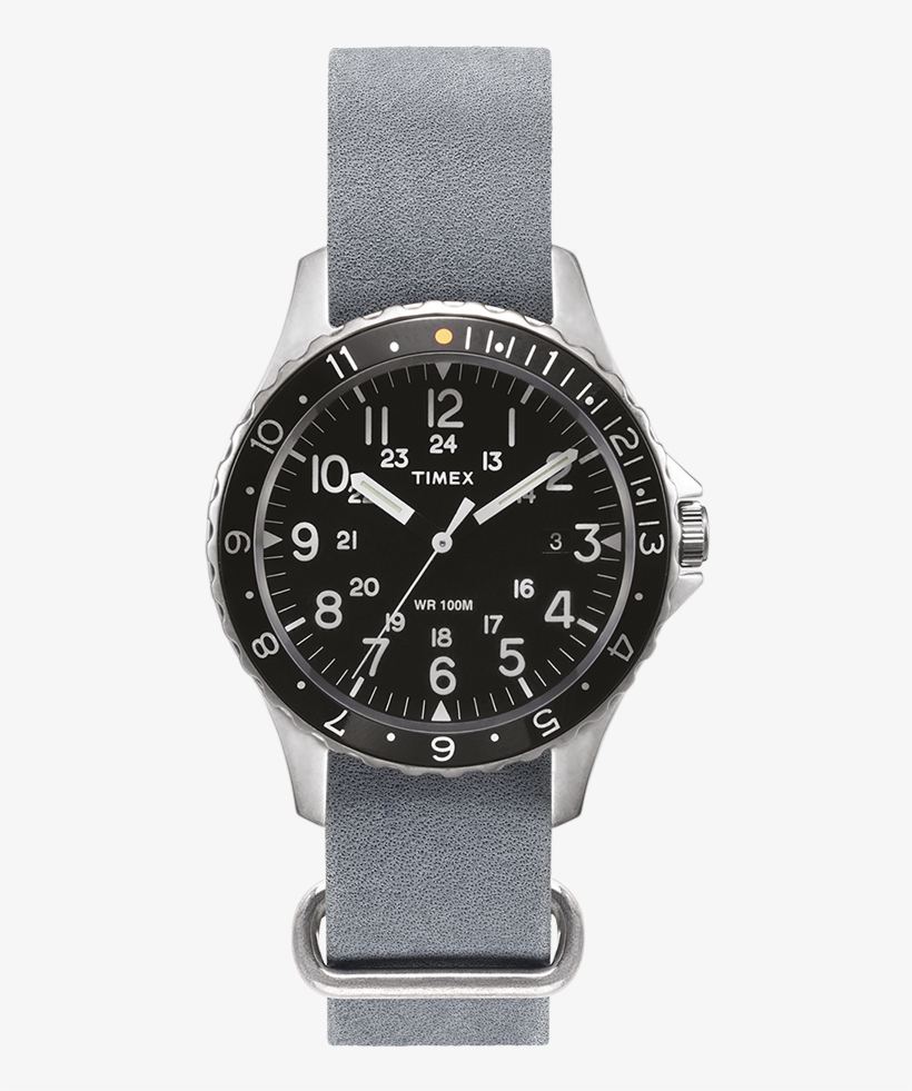 Navi Ocean 38mm Stonewashed Leather Strap Watch, transparent png download