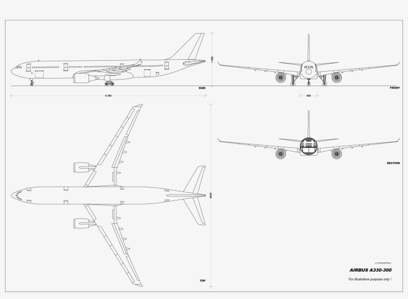 File - A330-300v1 - 0, transparent png download