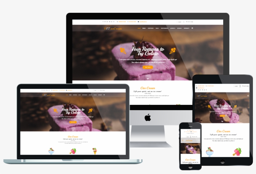 Et Icecream Free Responsive Joomla Template, transparent png download