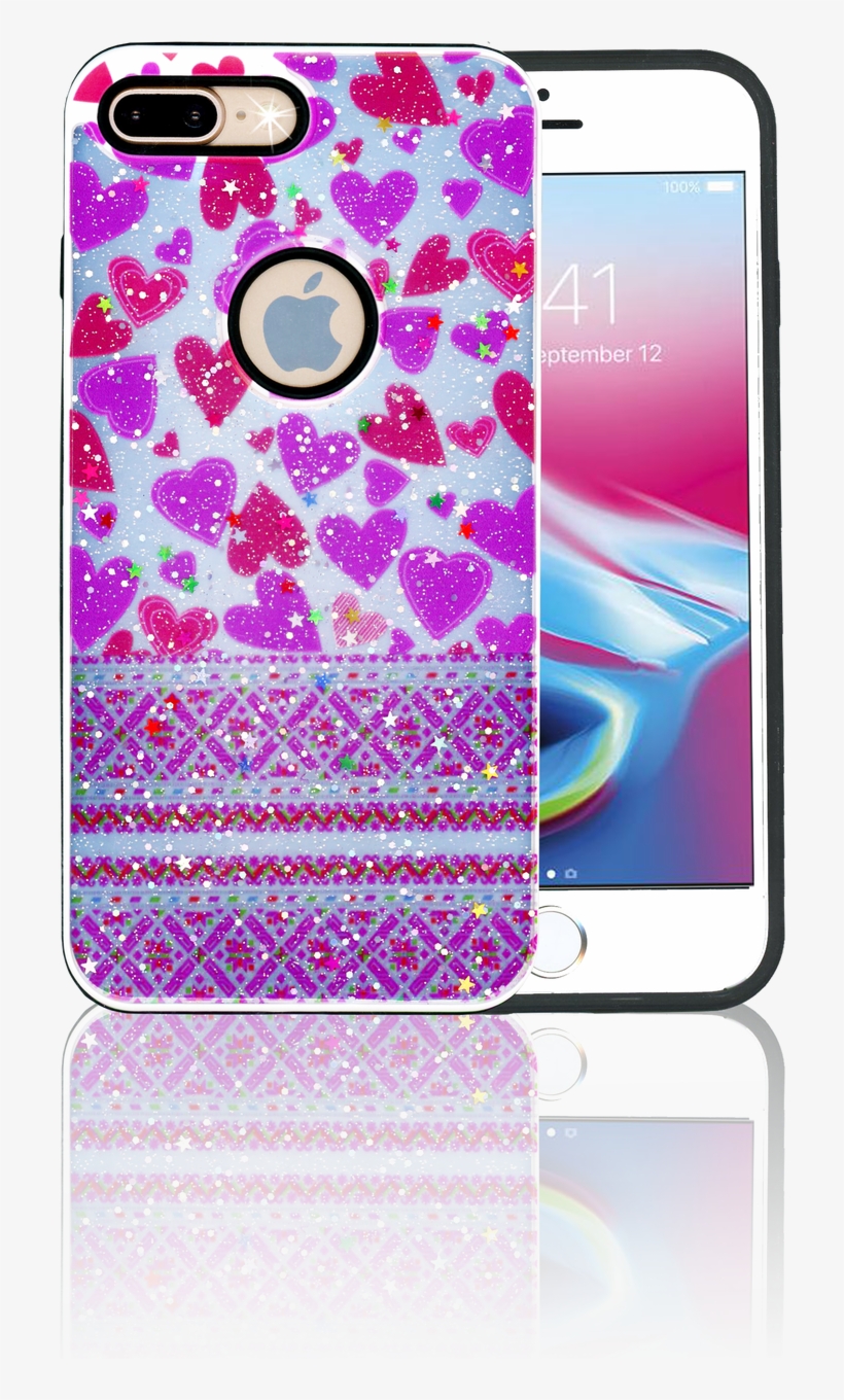 Iphone 7 Plus/8 Plus Mm 3d Purple Hearts, transparent png download