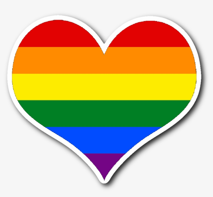 Rainbow Heart Sticker, transparent png download