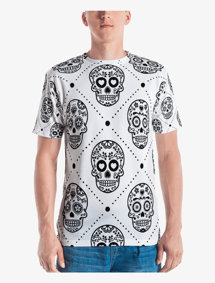 Dia De Los Muertos Skull Pattern T-shirt, transparent png download