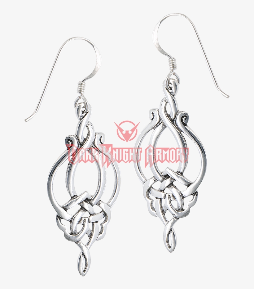 Sterling Silver Knotwork Rosebud Earrings, transparent png download