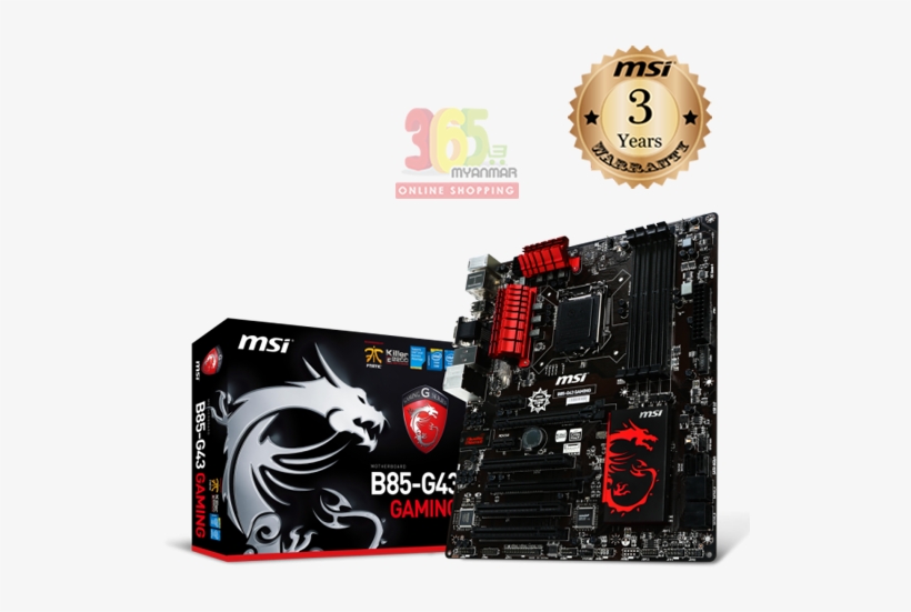Msi B85 G43 Gaming 4th Gen Intel Cpu Ready (military, transparent png download