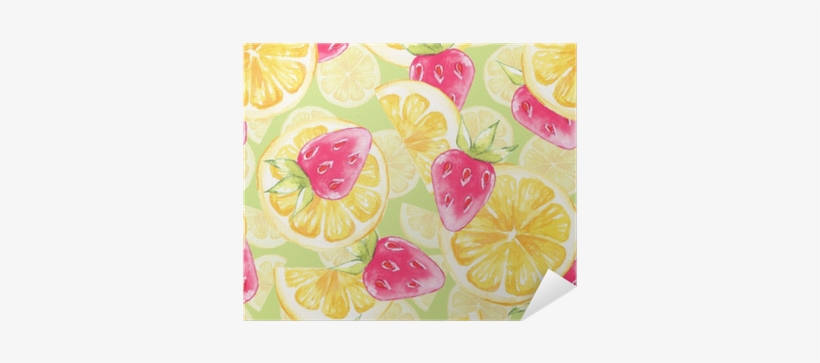 Watercolor Seamless Pattern With Lemon Slice - Motif, transparent png download