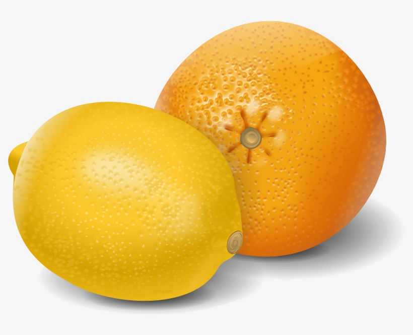 Lemon Orange Fruits Clipart - Lemon And Orange Clip Art, transparent png download