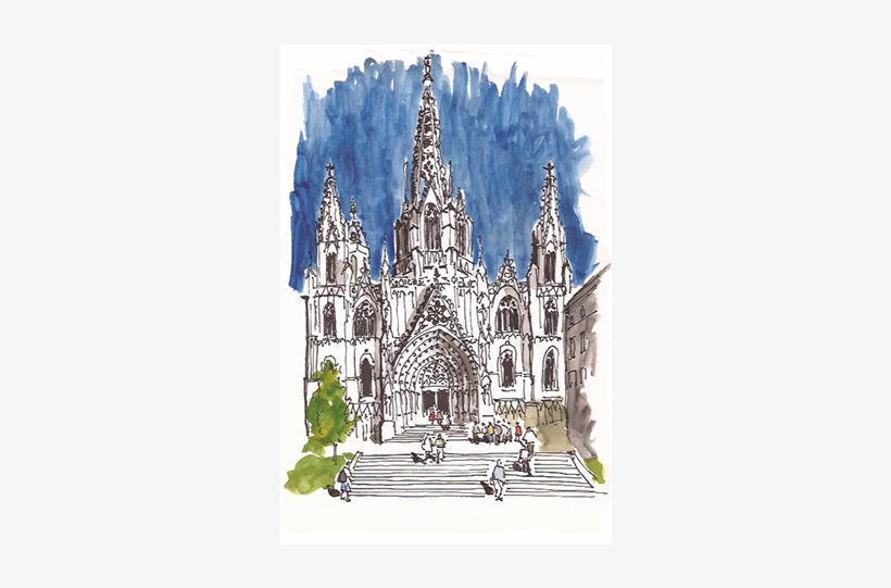Catedral De Barcelona Travel Sketchbook, Travel Log, - Catedral De Barcelona Png, transparent png download