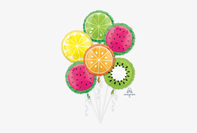 One Green Lime, One Yellow Lemon, One Orange, One Green - Fruit Balloon, transparent png download