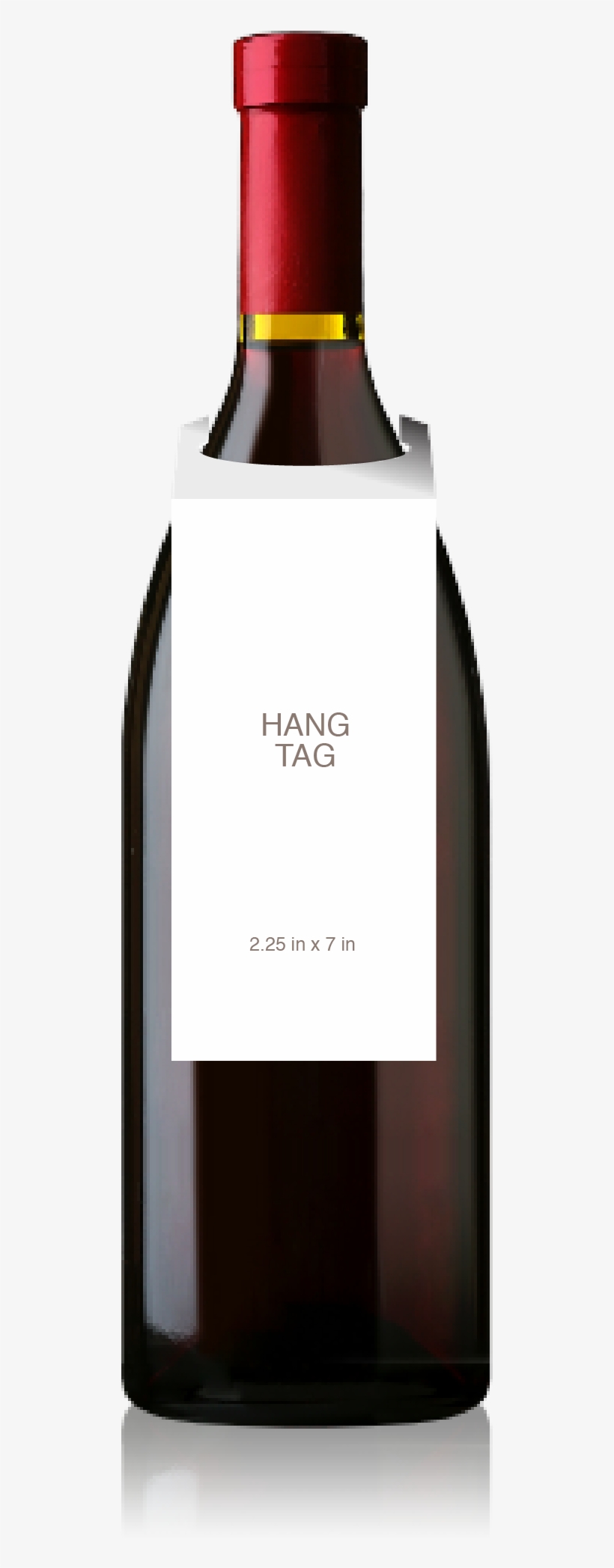 Burgundy Bottle With A Blank Hangtag From Crushtag - Door Knob Liquor Bottle Hanger Tag, transparent png download